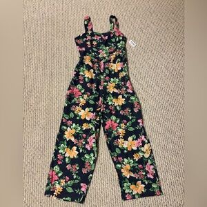 Old Navy Navy Floral Jumpsuit